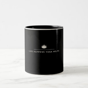 Leben Passiert Yoga Hilft Motivation Zweifarbige Tasse