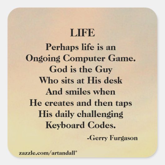 LEBEN QUADRATISCHER AUFKLEBER (Vorderseite)