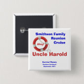 Leben-Ring-Kreuzfahrt-personalisiertes Button (Vorne & Hinten)