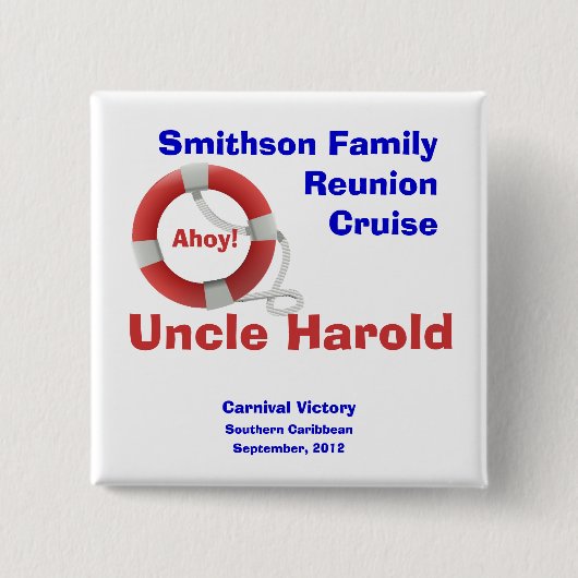 Leben-Ring-Kreuzfahrt-personalisiertes Button (Vorderseite)