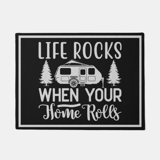 Leben rockt, wenn Ihre Zuhause rollt Fußmatte (Vorderseite)
