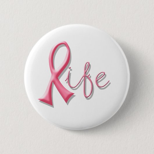 Leben-rosa Band Button (Vorderseite)