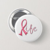 Leben-rosa Band Button (Vorne & Hinten)