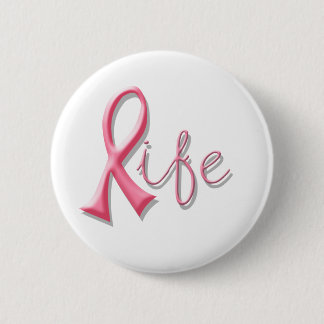 Leben-rosa Band Button