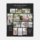 Leben Schöne Momente 11 Fotos Collage Black Fleecedecke (Vorderseite)