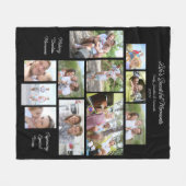 Leben Schöne Momente 11 Fotos Collage Black Fleecedecke (Vorderseite (Horizontal))
