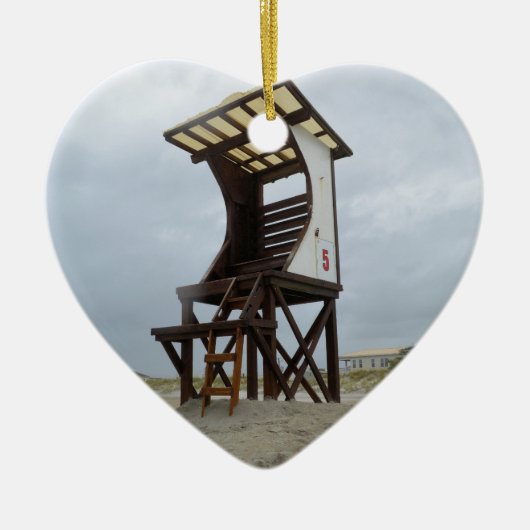 Leben-Schutz-Stand Wrightsville Strand NC Keramik Ornament (Vorne)