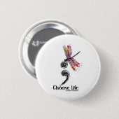 Leben Selbstmord Bewusstsein Farbenfrohe Libelle Button (Vorne & Hinten)