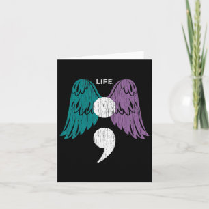 Leben Semicolon Wings Suizidbewusstsein Mentale He Karte