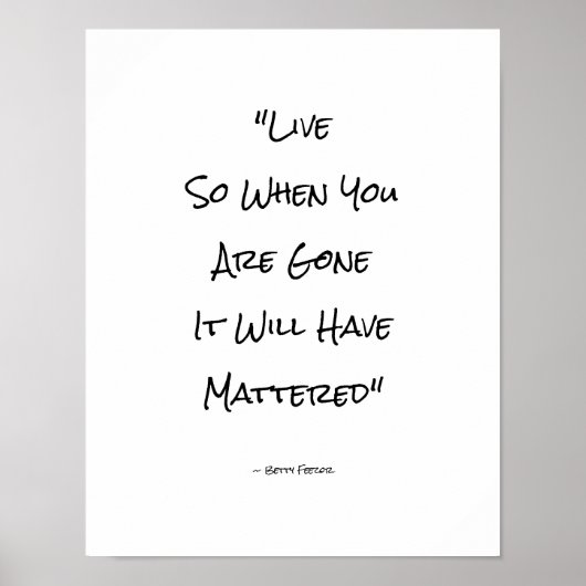 Leben Sie also, wenn Sie verschwunden sind, wird e Poster (Vorne)