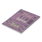 Leben Sie am vollsten: Essen, Liebe, Design spiele Notizblock (Rotiert)