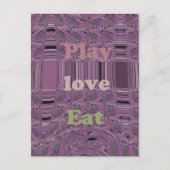 Leben Sie am vollsten: Essen, Liebe, Design spiele Postkarte (Vorderseite)