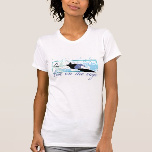 Leben Sie auf dem RandSlalom Waterski T-Shirt (Vorderseite)