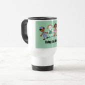 Leben Sie den Traum! Reisebecher (Vorderseite Links)