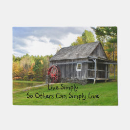 Leben Sie einfach alte Mühle Fußmatte