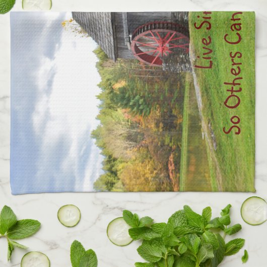 Leben Sie einfach alte Mühle Geschirrtuch (Gefaltet)