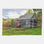 Leben Sie einfach alte Mühle Geschirrtuch (Horizontal)