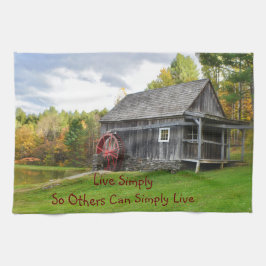 Leben Sie einfach alte Mühle Geschirrtuch