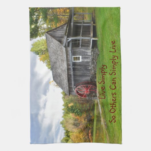 Leben Sie einfach alte Mühle Geschirrtuch (Vertikal)