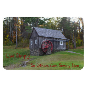 Leben Sie einfach alte Mühle Magnet