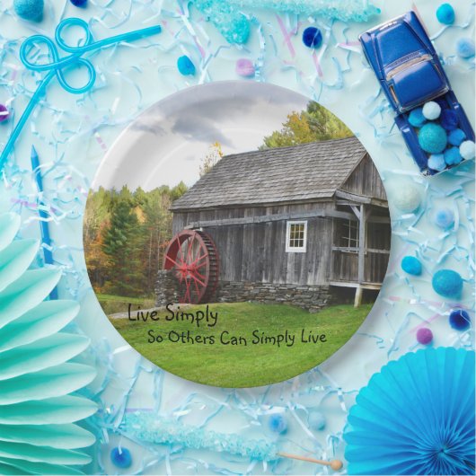 Leben Sie einfach alte Mühle Pappteller (Party)