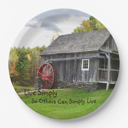 Leben Sie einfach alte Mühle Pappteller (Vorderseite)