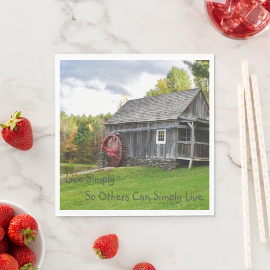 Leben Sie einfach alte Mühle Serviette (Beispiel)