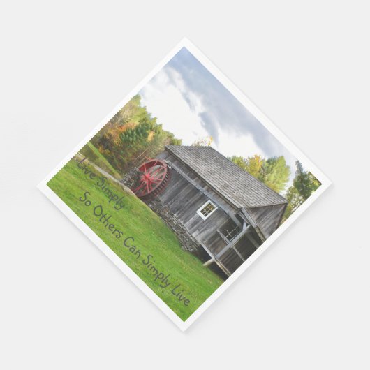 Leben Sie einfach alte Mühle Serviette (Ecke)