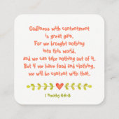 Leben Sie einfach • Geschäft • Mama • Schrift • Telefonnummerkarte (Rückseite)