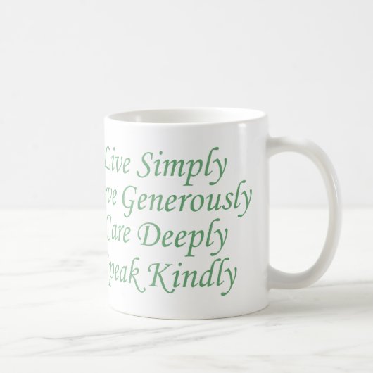Leben Sie einfach grün Kaffeetasse (Rechts)
