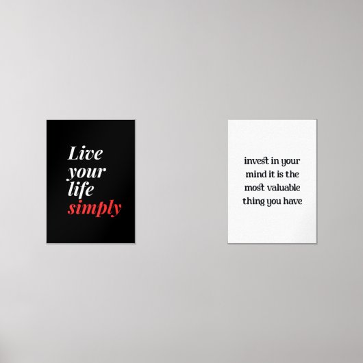 Leben Sie einfach in Ihrem Leben Bilderwand Sets (Vorderseite)