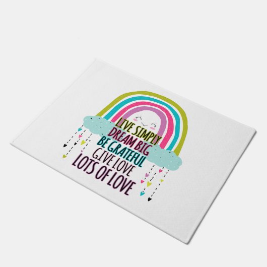 Leben Sie einfach träumen Big Be Dankbarkeit geben Fußmatte (Schrägansicht)