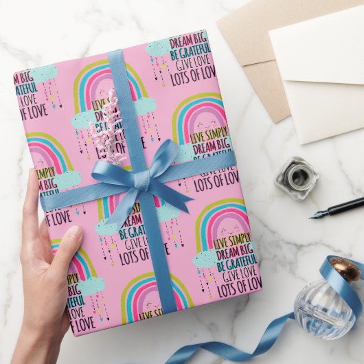 Leben Sie einfach träumen Big Be Dankbarkeit geben Geschenkpapier (Schenken)