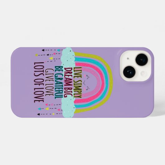 Leben Sie einfach träumen Big Be Dankbarkeit geben iPhone Hülle (Rückseite (Horizontal))