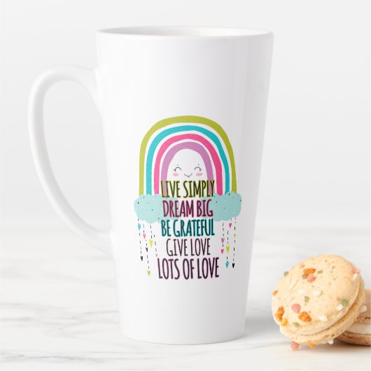 Leben Sie einfach träumen Big Be Dankbarkeit geben Milchtasse (Beispiel)