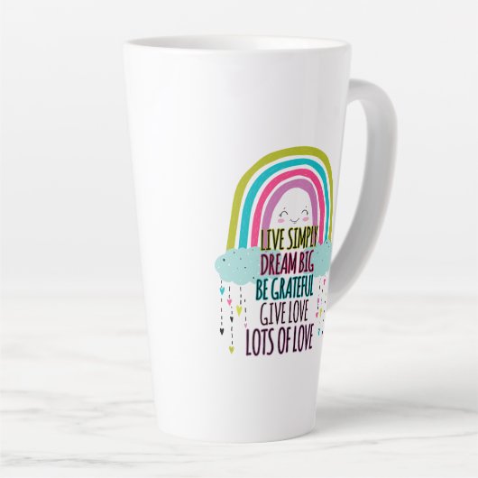 Leben Sie einfach träumen Big Be Dankbarkeit geben Milchtasse (Rechte Ecke)