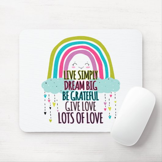 Leben Sie einfach träumen Big Be Dankbarkeit geben Mousepad (Mit Mouse)