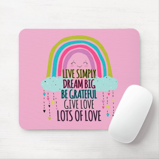 Leben Sie einfach träumen Big Be Dankbarkeit geben Mousepad (Mit Mouse)