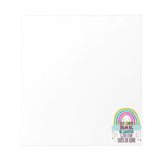 Leben Sie einfach träumen Big Be Dankbarkeit geben Notizblock (Vorderseite)