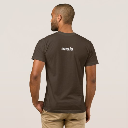 "Leben Sie für immer" durch Oase [Hälfte-Hülse der T-Shirt (Schwarz voll)
