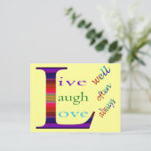 Leben Sie gut, lachen Sie oft, Liebe immer STaylor Postkarte (Stehend Vorderseite)