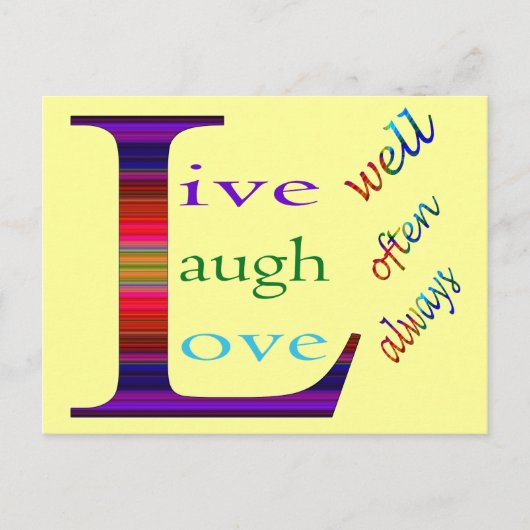 Leben Sie gut, lachen Sie oft, Liebe immer STaylor Postkarte (Vorderseite)