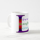 Leben Sie gut, lachen Sie oft, Liebe immer von STa Kaffeetasse (Vorderseite Links)