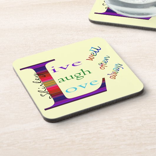 Leben Sie gut, lachen Sie oft, Liebe immer von STa Untersetzer (Linke Seite)