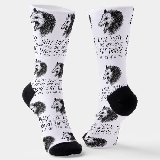 Leben Sie hässlich Fake Ihr Tod essen Müll Funny O Socken (Gewinkelt)