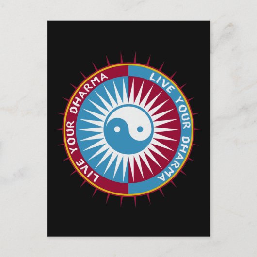 Leben Sie Ihr Dharma Postkarte (Vorderseite)