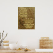 "Leben Sie Ihr Leben" auf alten Pergament, Chief T Poster (Küche)