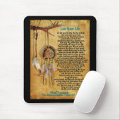 Leben Sie Ihr Leben, Chief Tecumseh "Akt der Werte Mousepad (Mit Mouse)