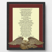 Leben Sie Ihr Leben, Chief Tecumseh Goldadlerplake Fotoplatte (Vorderseite)