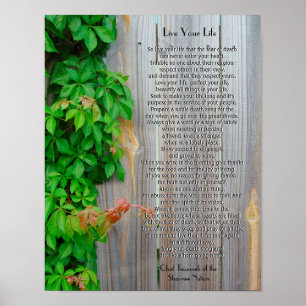 Leben Sie Ihr Leben, Chief Tecumseh Poster